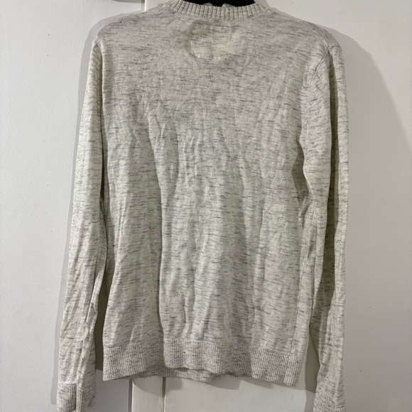 Vtg HOLLISTER Men’s L Long Sleeve Beige Gray Crew Neck Sweater Preppy Y2K - Picture 8 of 8